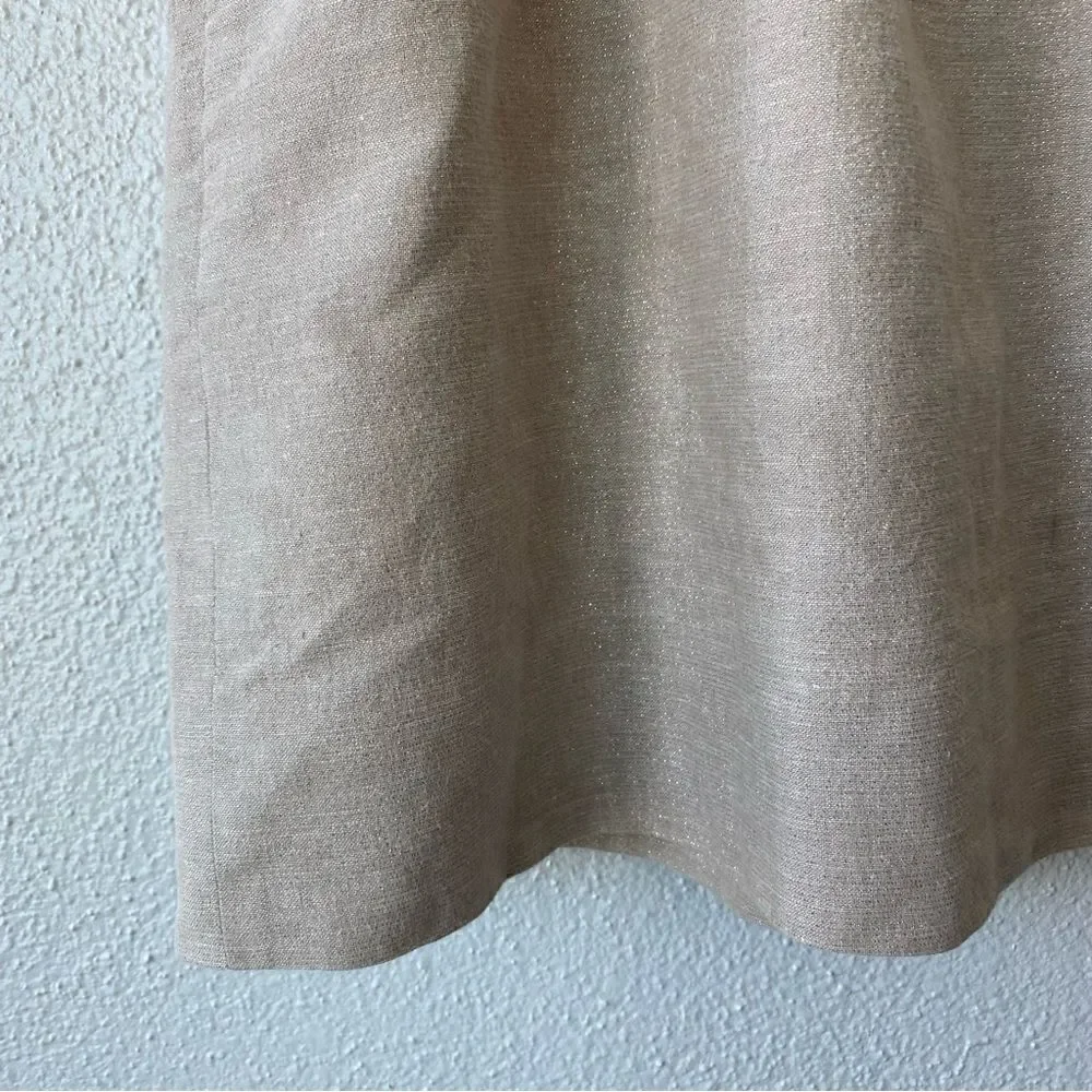 J. Crew Cream Silver Metallic Mini Skirt With Pockets